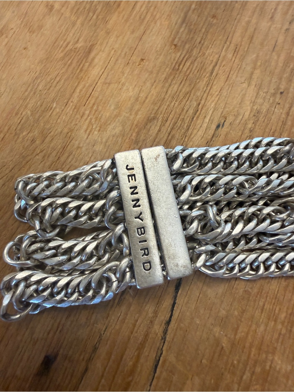 Jenny Bird Silver Tone Multi-Row Chain Bracelet
